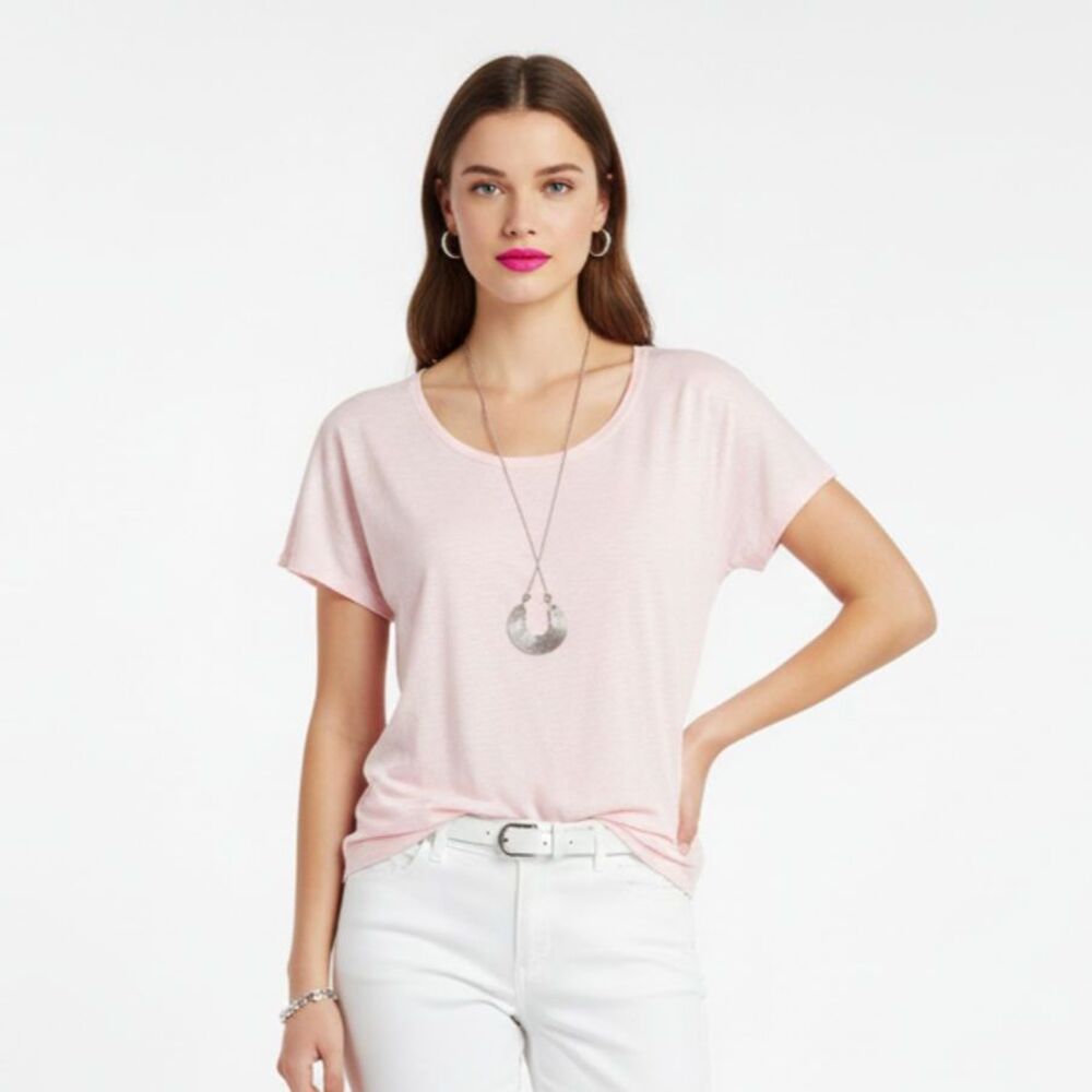 J Crew Pastel Pink 100% Cotton Studio Short Sleeve Tee XXL